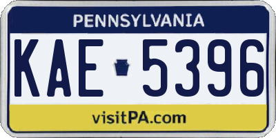 PA license plate KAE5396