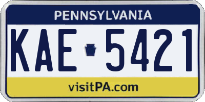 PA license plate KAE5421