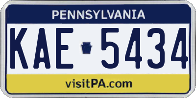 PA license plate KAE5434