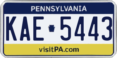 PA license plate KAE5443