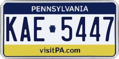 PA license plate KAE5447