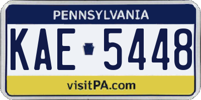 PA license plate KAE5448