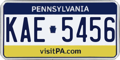 PA license plate KAE5456