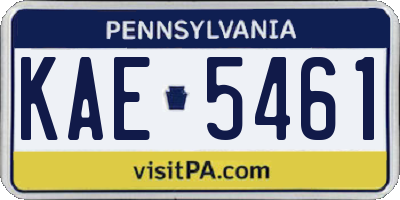 PA license plate KAE5461