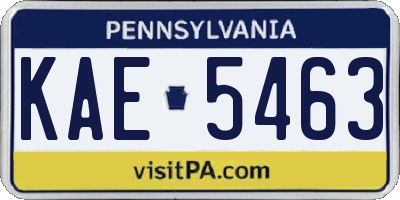 PA license plate KAE5463