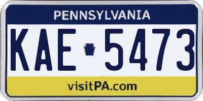 PA license plate KAE5473