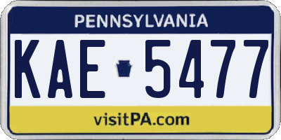PA license plate KAE5477