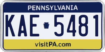 PA license plate KAE5481