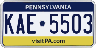 PA license plate KAE5503