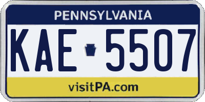 PA license plate KAE5507
