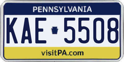 PA license plate KAE5508