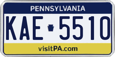 PA license plate KAE5510