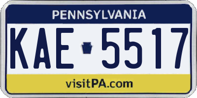 PA license plate KAE5517