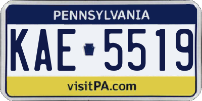 PA license plate KAE5519
