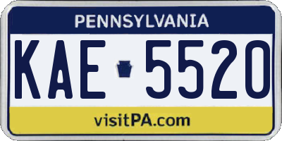 PA license plate KAE5520