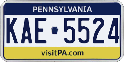 PA license plate KAE5524