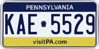 PA license plate KAE5529