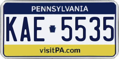 PA license plate KAE5535