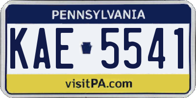 PA license plate KAE5541