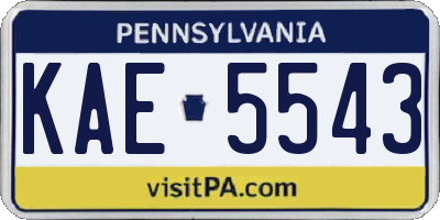 PA license plate KAE5543