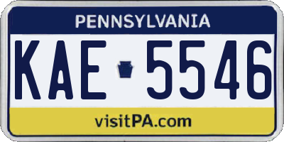 PA license plate KAE5546