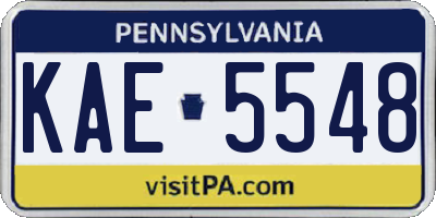 PA license plate KAE5548