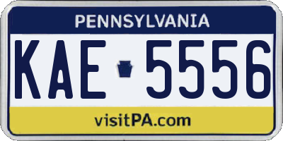 PA license plate KAE5556