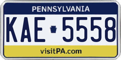 PA license plate KAE5558