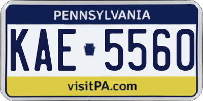 PA license plate KAE5560
