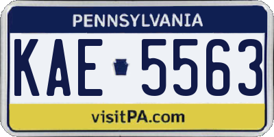 PA license plate KAE5563