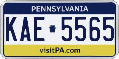 PA license plate KAE5565
