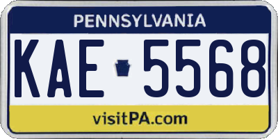 PA license plate KAE5568