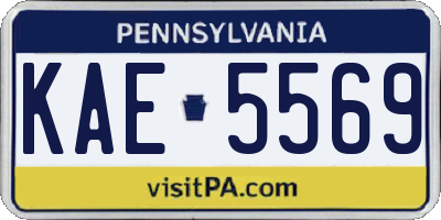 PA license plate KAE5569