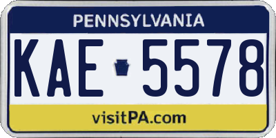 PA license plate KAE5578