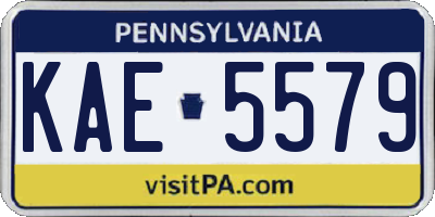 PA license plate KAE5579