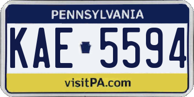 PA license plate KAE5594