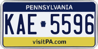 PA license plate KAE5596