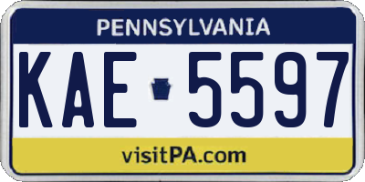 PA license plate KAE5597