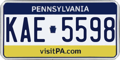 PA license plate KAE5598
