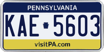PA license plate KAE5603