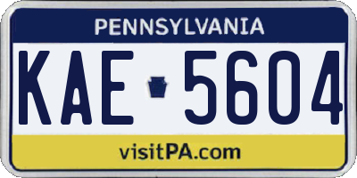 PA license plate KAE5604