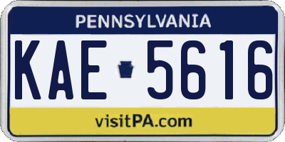PA license plate KAE5616