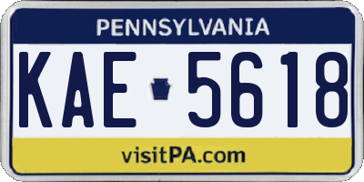 PA license plate KAE5618