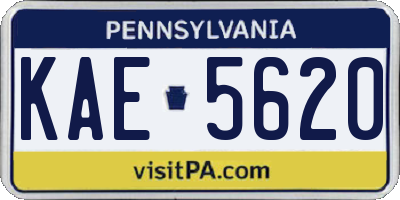 PA license plate KAE5620