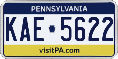 PA license plate KAE5622