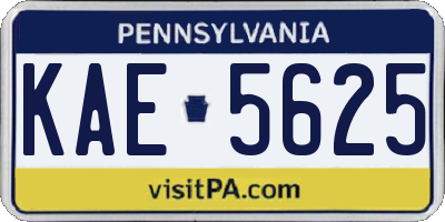 PA license plate KAE5625