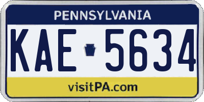 PA license plate KAE5634