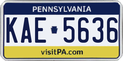 PA license plate KAE5636