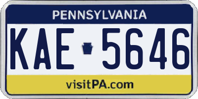 PA license plate KAE5646