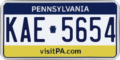 PA license plate KAE5654